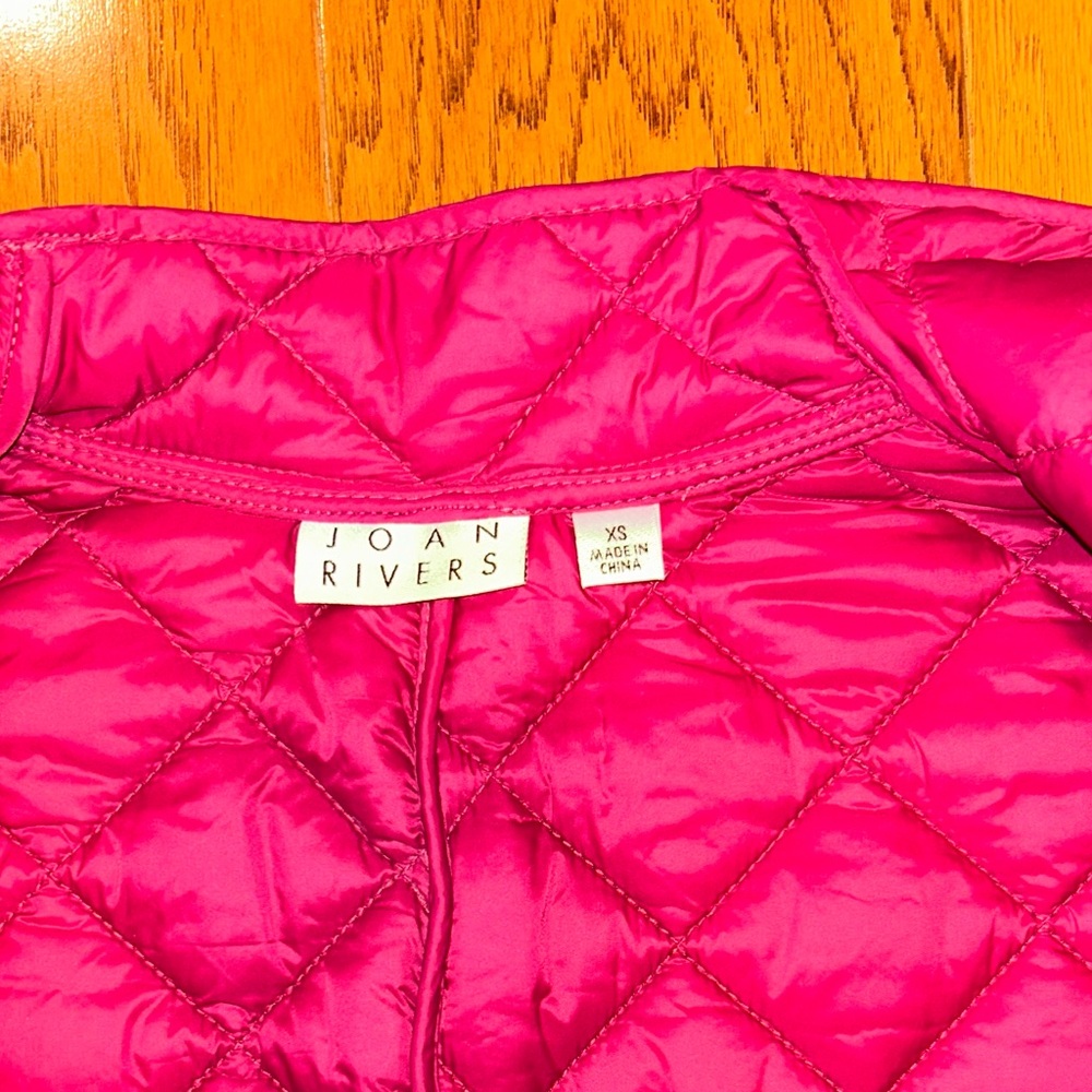 Joan Rivers Fuchsia Quilted Puffer Jacket - Picture 3 of 4